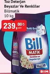 BİLLMATİK TOZ DETERJAN BEYAZLAR VE RENKLİLER 10 KG